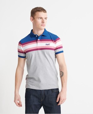 Superdry Organic Cotton Malibu Stripe Férfi Póló Kék/Csíkok | BDFPL6327